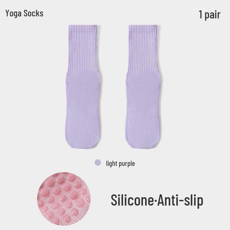 Women's Non-Slip, Sweat-Absorbent Mid-Calf Yoga & Pilates Socks - All-in-One, Seamless, Universal Fitness Socks for All Seasons