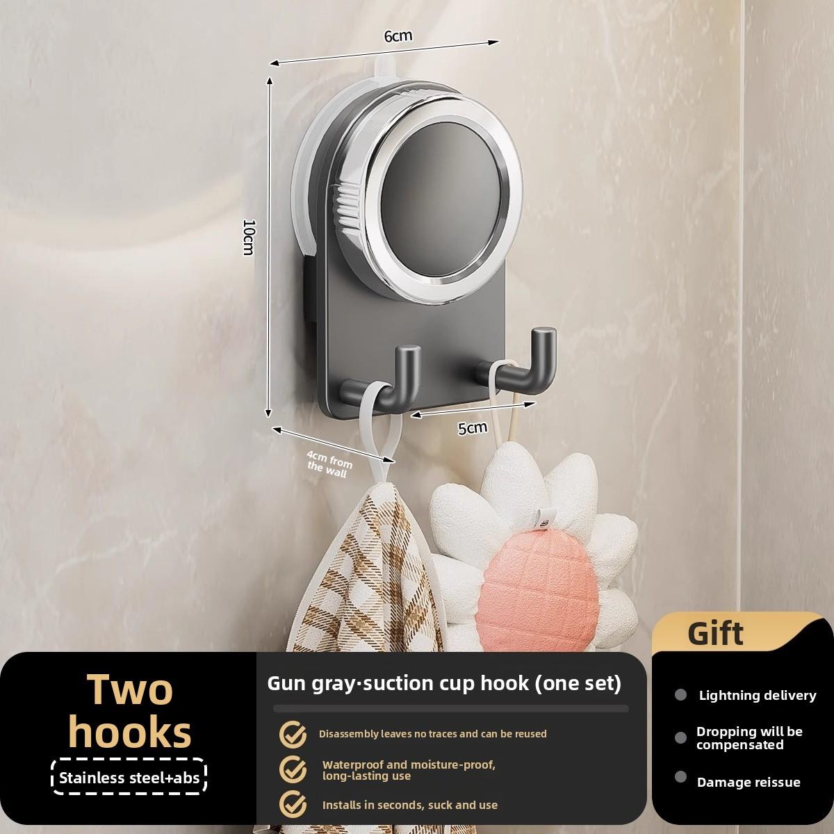 

Non Perforated Suction Cup Hook Bathroom with Strong Load-bearing Capacity Wall Mounted Towel Hook Row of Storage Racks