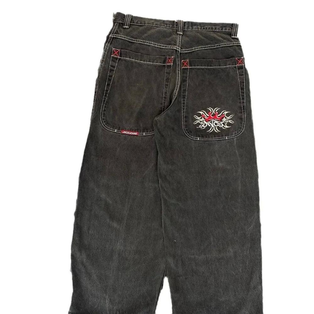 RogueWave Neue Harajuku Lässige Lockere Gewaschene Jeans Y2K Street Hip-Hop Weitbeinige Hosen für Männer und Frauen