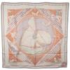 Carree90 Scarf VOYAGE Au LONG COURS Ocean Voyage White Silk Women Used