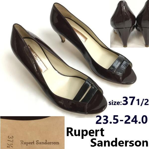 

Rupert Sanderson open toe leather pumps 37.5 23-23.5 brown(USED)