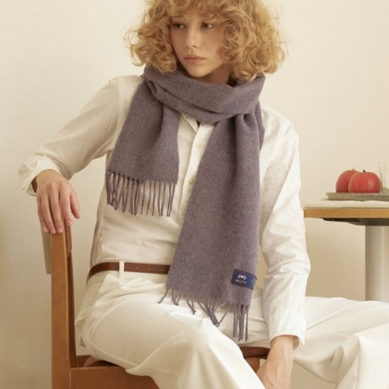 ABRAHAM MOON Merino Wool Muffler 25cm - Lavender