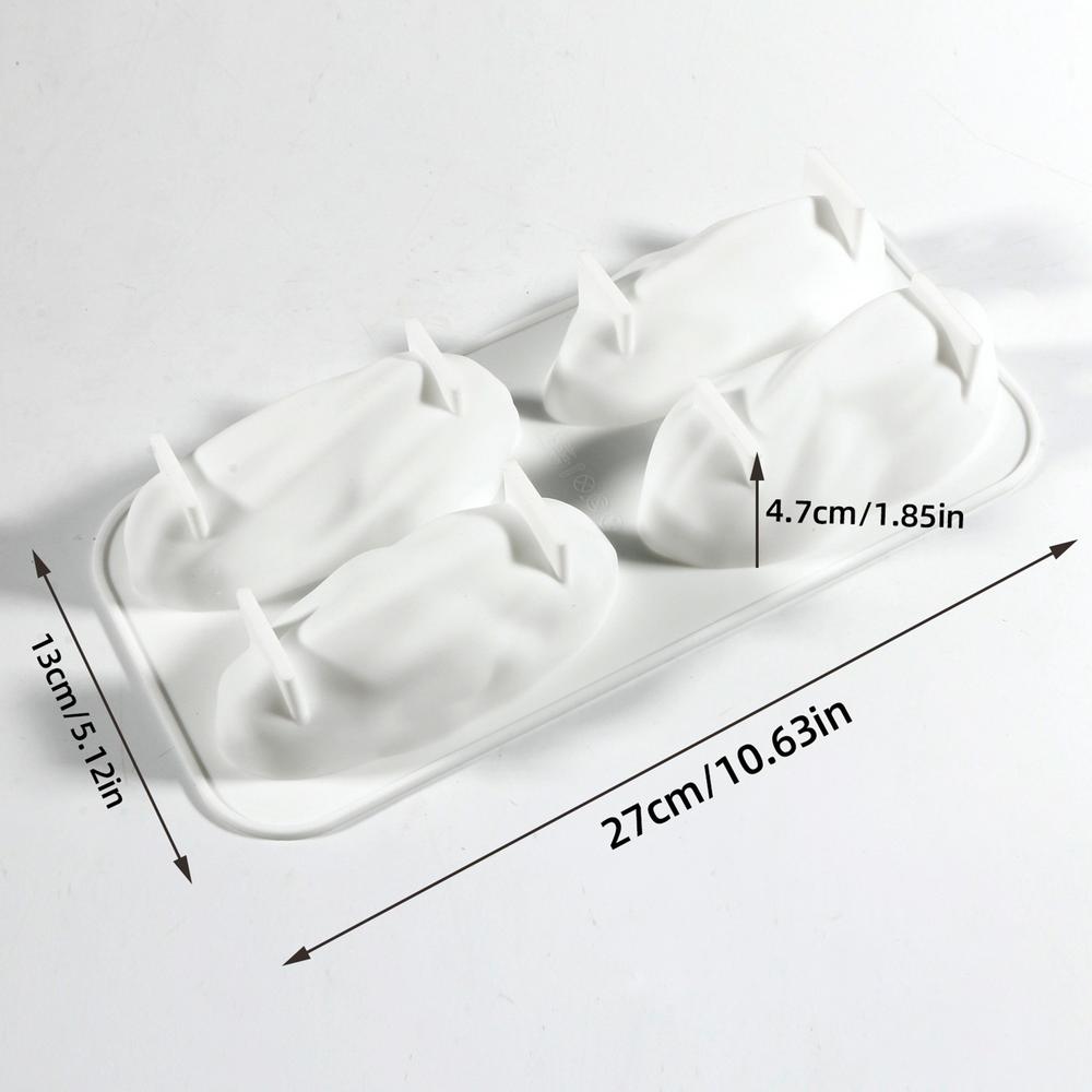 4-Cavity Silicone Baking Mold Nut Shape Food-Grade Nonstick Cake Pan For Chocolate Mousse Muffin Dessert Pastry Home Kitchen