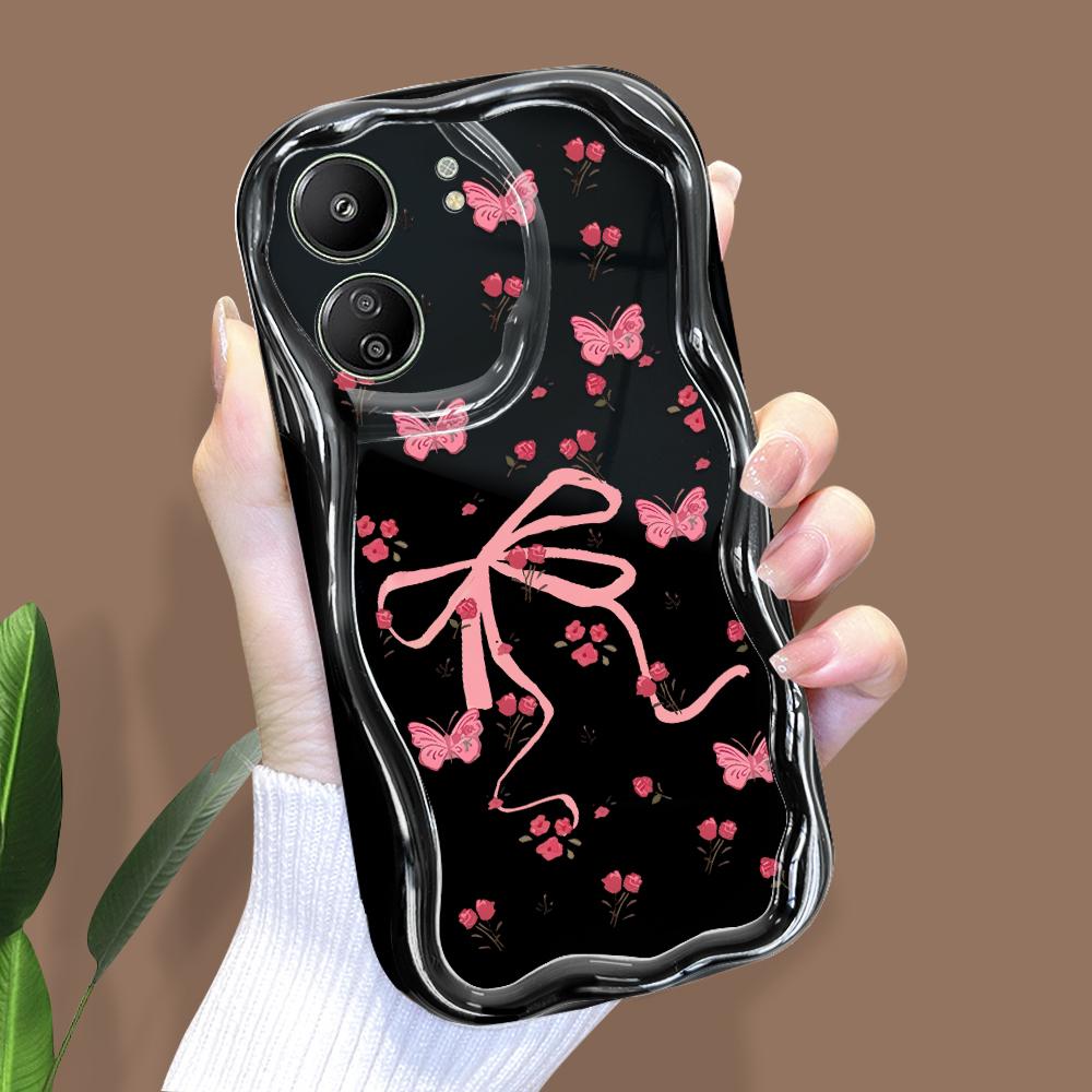 Cute Cartoon Pattern Cream Texture Casing Wavy Edge Soft Silicone Cover Phone Case for Xiaomi Redmi