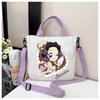 Anime Demon Slayer Canvas Crossbody Bag Cartoon Figures Print Shoulder Bags Fashion Minimalist Commuting Storage Handbag Gifts