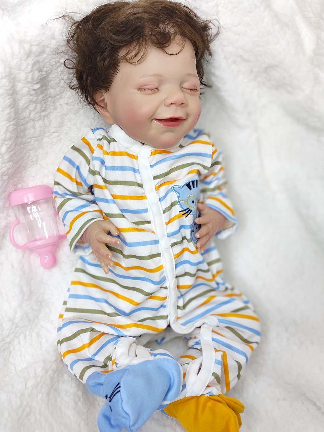 

18-дюймовая кукла Rebirth RebornBaby Glue Body Simulation Baby Doll белый