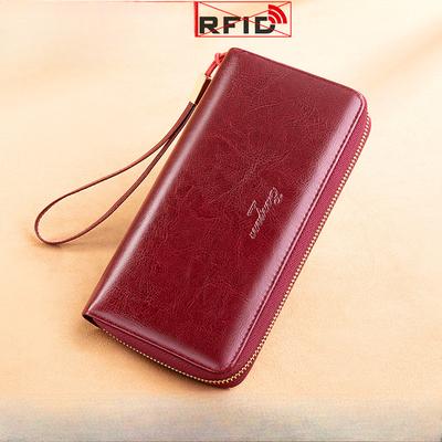 Dames RFID Anti-Diefstal Lange Portemonnee - Clutch Portemonnee, Muntzakje & Kaarthouder