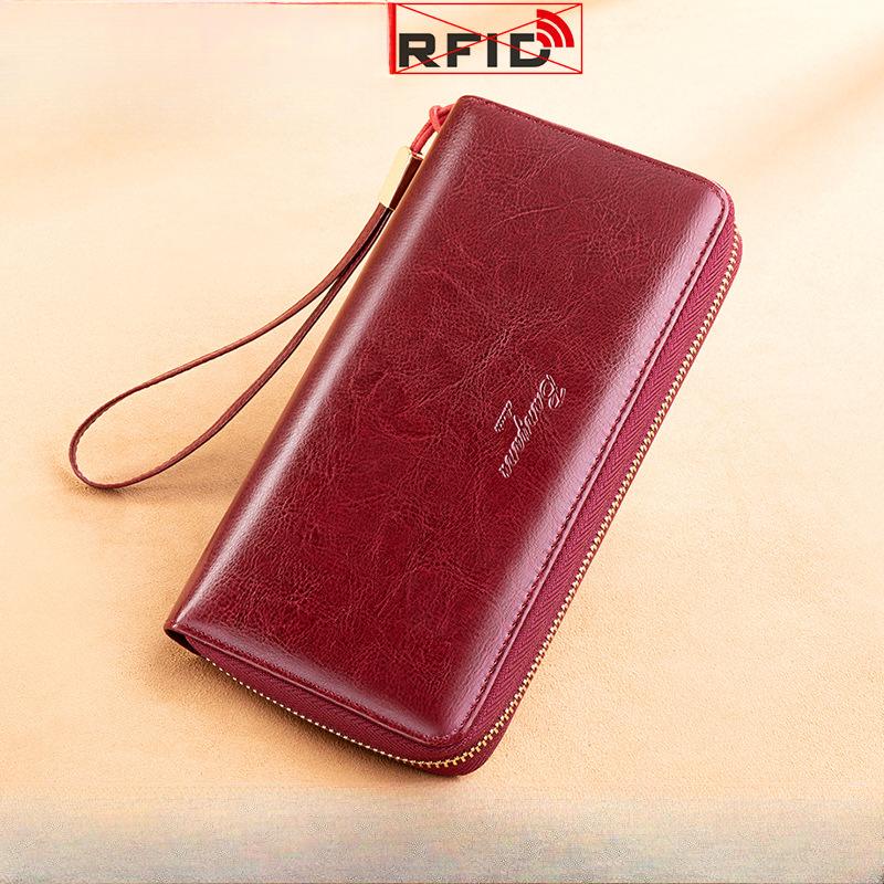 Women's RFID Anti-Theft Long Wallet - Clutch Purse, Coin Pouch & Card Holder