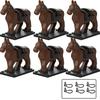 Medieval Military Building Blocks Cavalry Army Horse Animal Elephant Camel Wolf Crocodile Brick Toy Accessories S003
