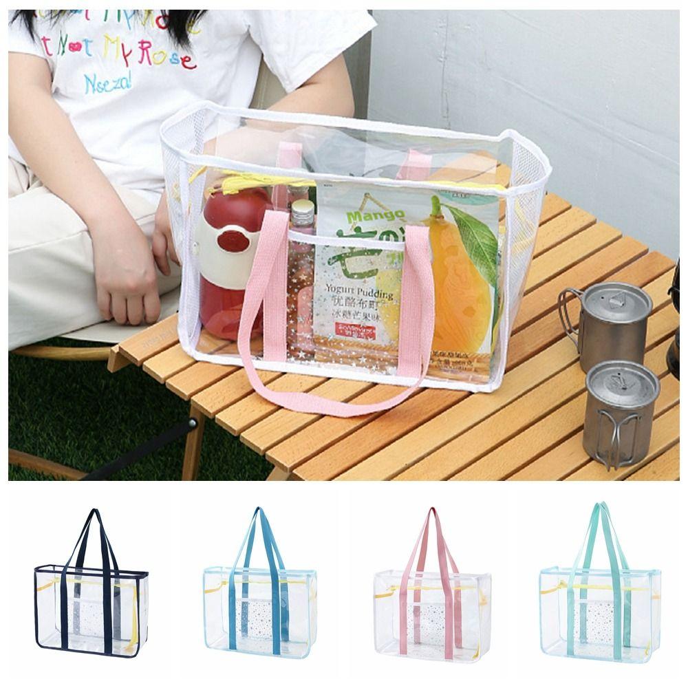 Large Capacity Pvc Transparent Handbag Cosmetic Bag Beach Tote Bag  The Water-Sprinkling Festival