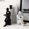 Reader Shape Crafts Statue Ceramic Bookends Library Bookshelf Crafts Ornaments Minimalism Character Sculpture Creative Bookends