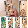 Hülle für Motorola Moto G71 G60s Edge 20 Pro 30 Lite G32 G22 Edge40 G50 G51 G73 G53 G30 G52 Handyhülle Niedliches Capybara