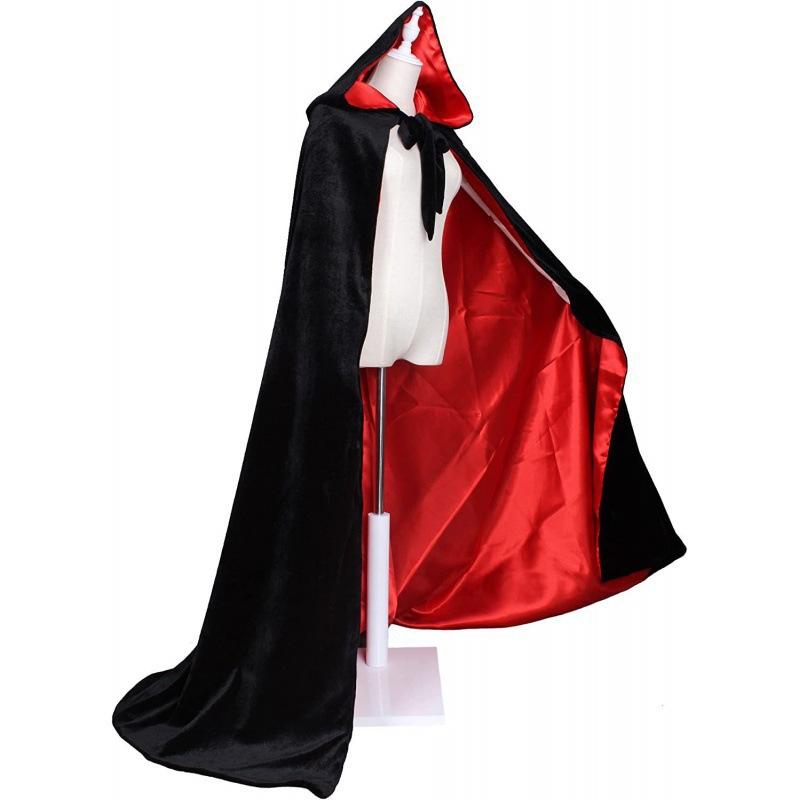 Women Halloween Solid Color Cape Long Cloak Cosplay Party Costume Casual Gothic Stage Dress Up Cape For Festival