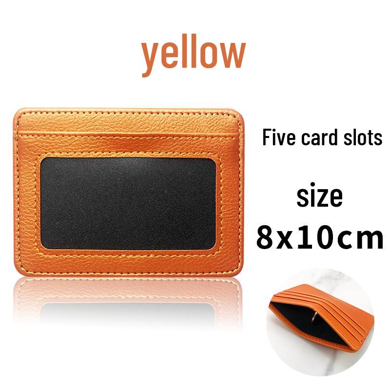 Creative Transparent Window Card Holder: Wear-Resistant, Scratch-Resistant, Large Capacity, Multifunctional PU Leather Document & Card Case.