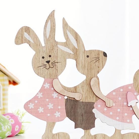 Osterhase Türdeko Holz Türrahmen Eckverzierung Rustikal Frühling Küchenwanddeko für Tür Schrank Kamin
