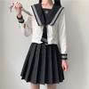Sailor Uniform Cosplay School Uniform High School Girl Halloween JK Long Sleeve Square Collar [milky Time] (L)