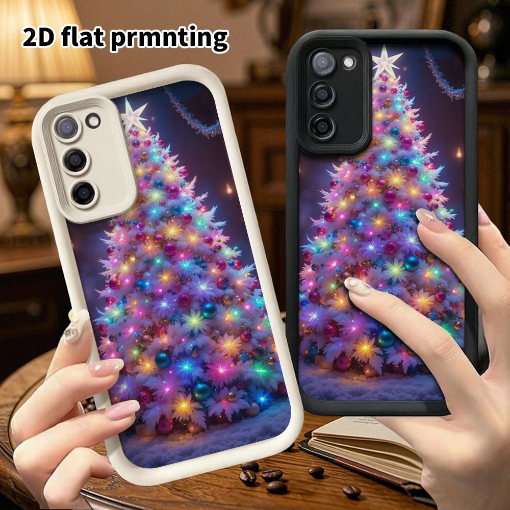 Phone Case: 2D Flat Samsung Galaxy A34 A35 M05 M06 S20 S22 S21 FE Plus 5G Gradient Protective Case, White Christmas Tree, Christmas and Halloween Gift