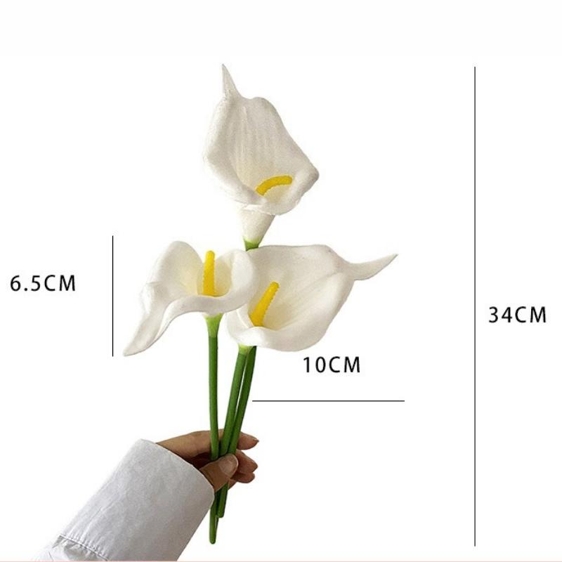 PU Mini Calla Lily Simulated Flower Fake Flower Wedding Bouquet Home Decoration Floral Simulation Plant