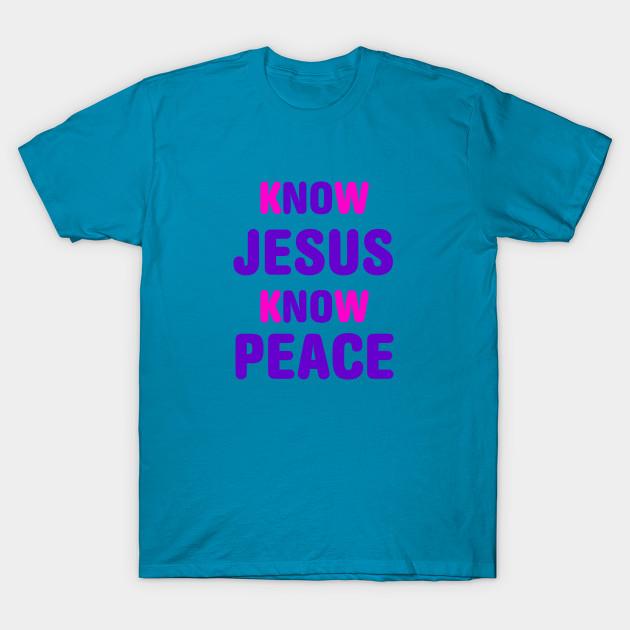 New Fashion Men T Shirt Know Jesus Know Peace Print Short Sleeve Tops Tees Casual
