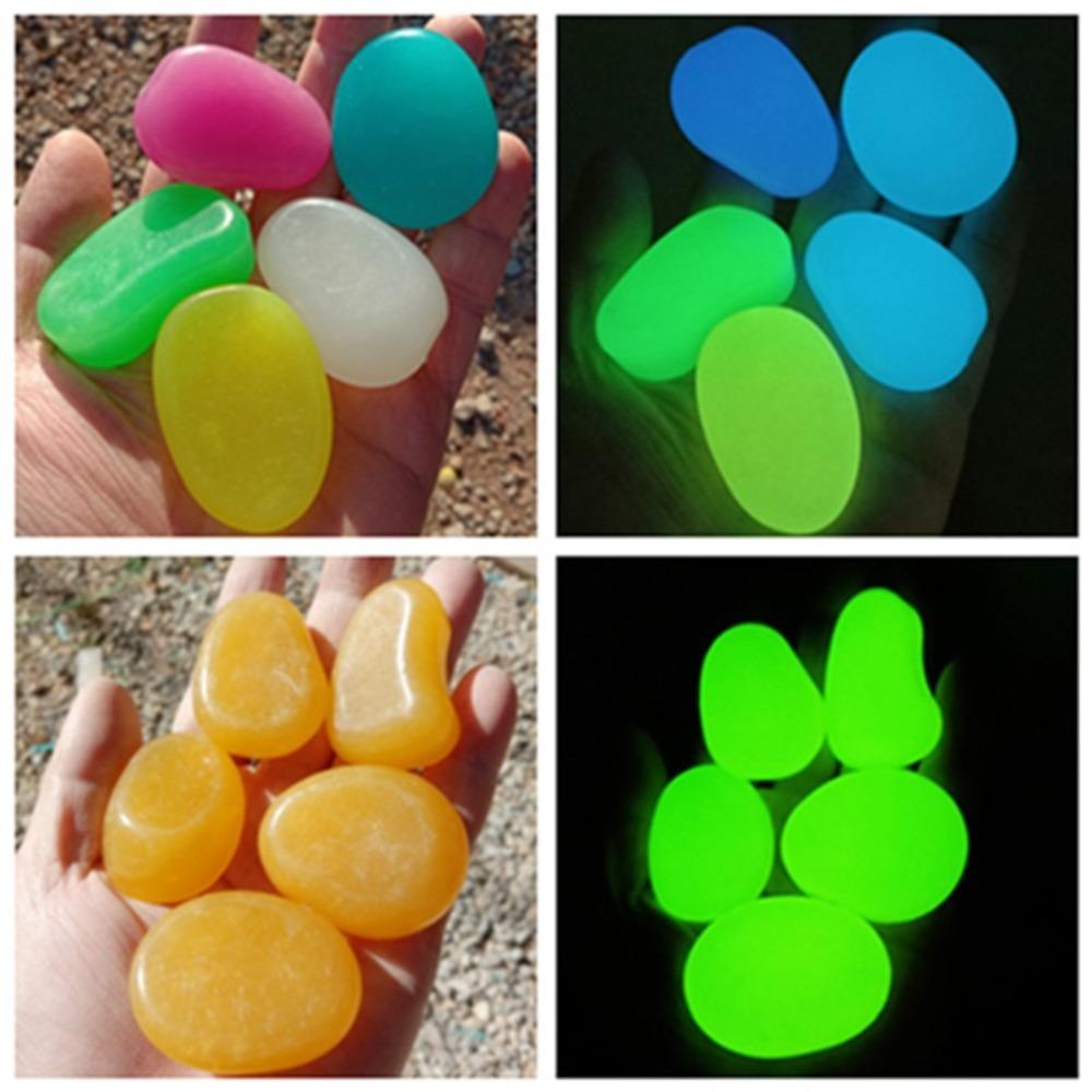 10pcs Decoration 4.5cm Luminous Pebbles Garden Decoration DIY Garden Luminous Stone Gravel Glow in Dark Big Stone Courtyard
