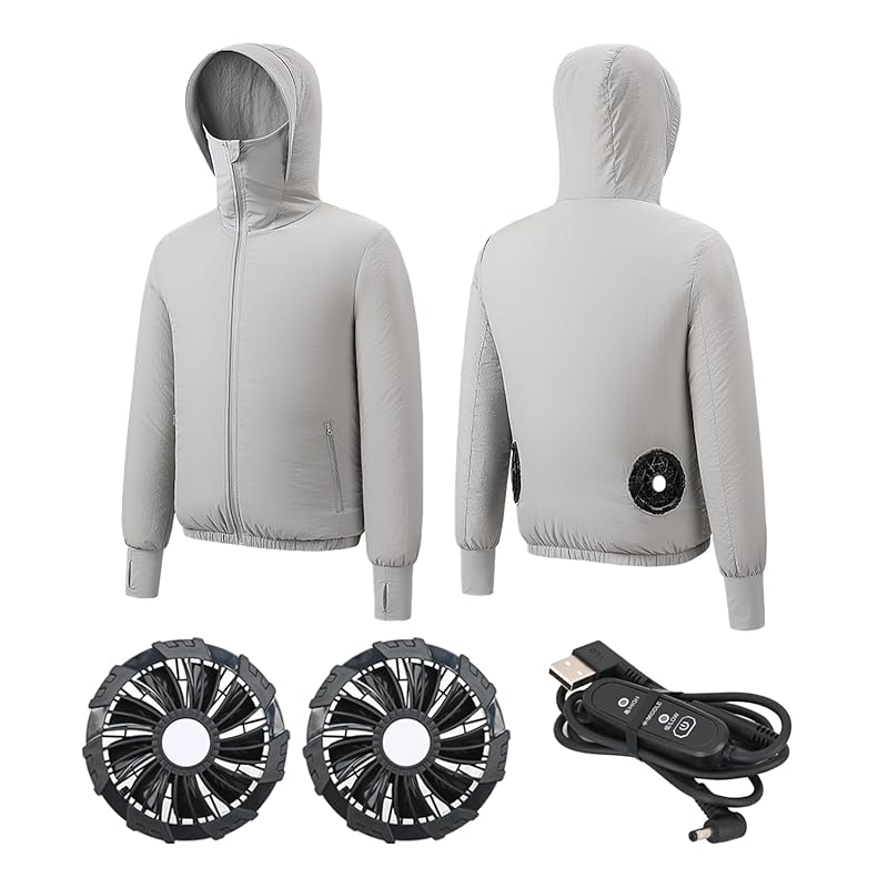 

-8℃ cooling effect [Air conditioning vest + 2 fans] Air conditioning wear vest with fan long sleeve air conditioning wear cooling vest fan vest fan