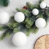 6 Stück Weiße Schaumstoff Weihnachtsornamente - Elegante Hängende Schneeball Dekorationen für Weihnachtsbaum, Winterpartys und Feiertags-Heimdekor
