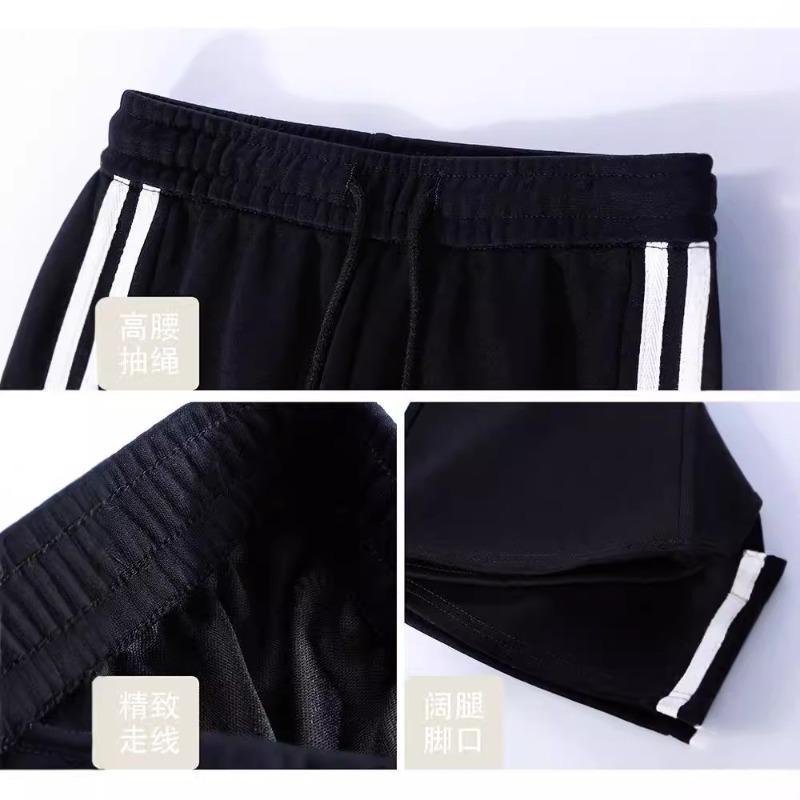 Slim Striped Splicing Micro Pants High Waist Casual Flare Pants for Women