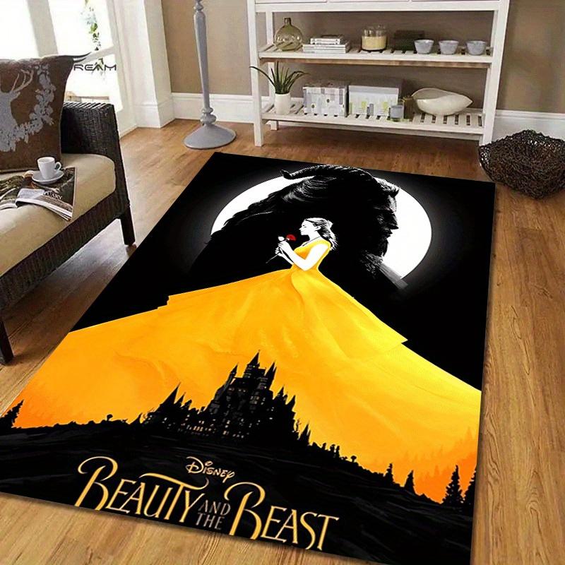 1pc Beauty and the Beast Carpet Area Rug, Bedroom, and Playroom Durable, Stain-Resistant, and Easy To Clean, Living Room