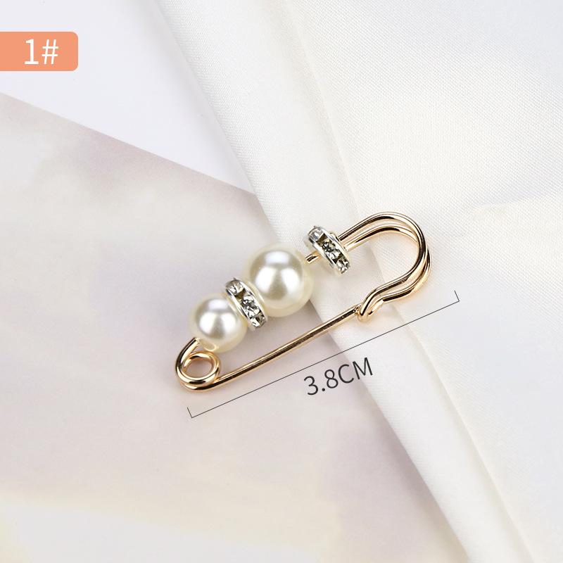 Pearl Anti-Exposure Brooch: Women's Waist-Cinching Pin & Clothing Decoration