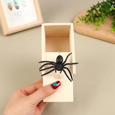 Pająk Prank Strach Box Pająk w Pudełku Prank Prezenty Gag Pull Zabawka Żart Sztuczka