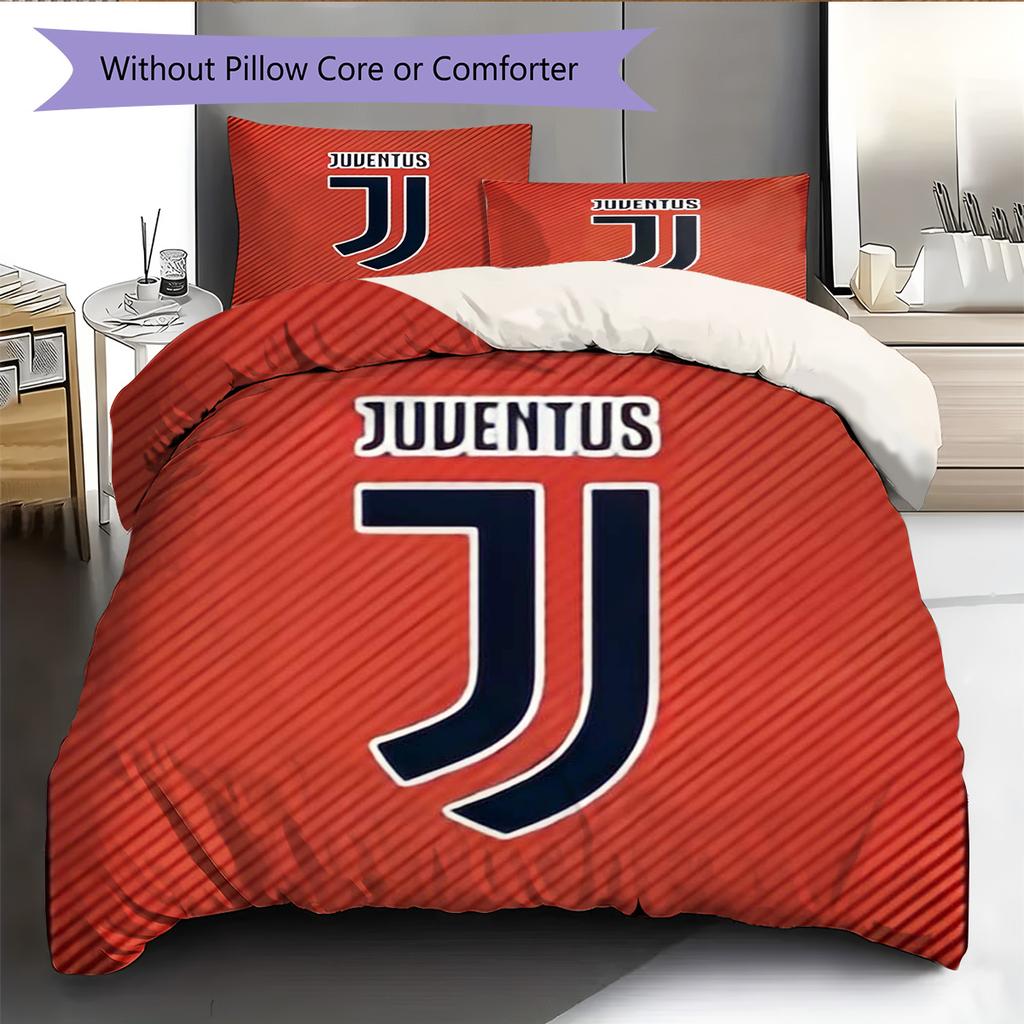 Set Copripiumino Trapuntato Juve Federa Federe Decorazione Casa Regalo di Compleanno (1 * copripiumino + 2 * federa, senza nucleo)