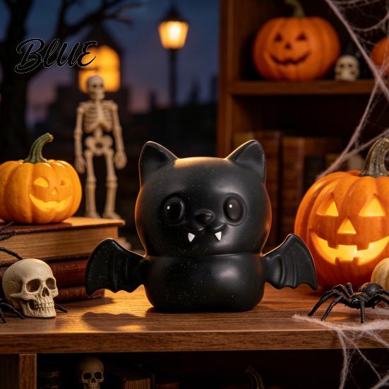 Halloween Sensory Fidget Glitter Bat Squeeze Stress Ball Soft TPR Slow Rising Toy Texture for Anxiety Relief Cute Decompression Decor Trick