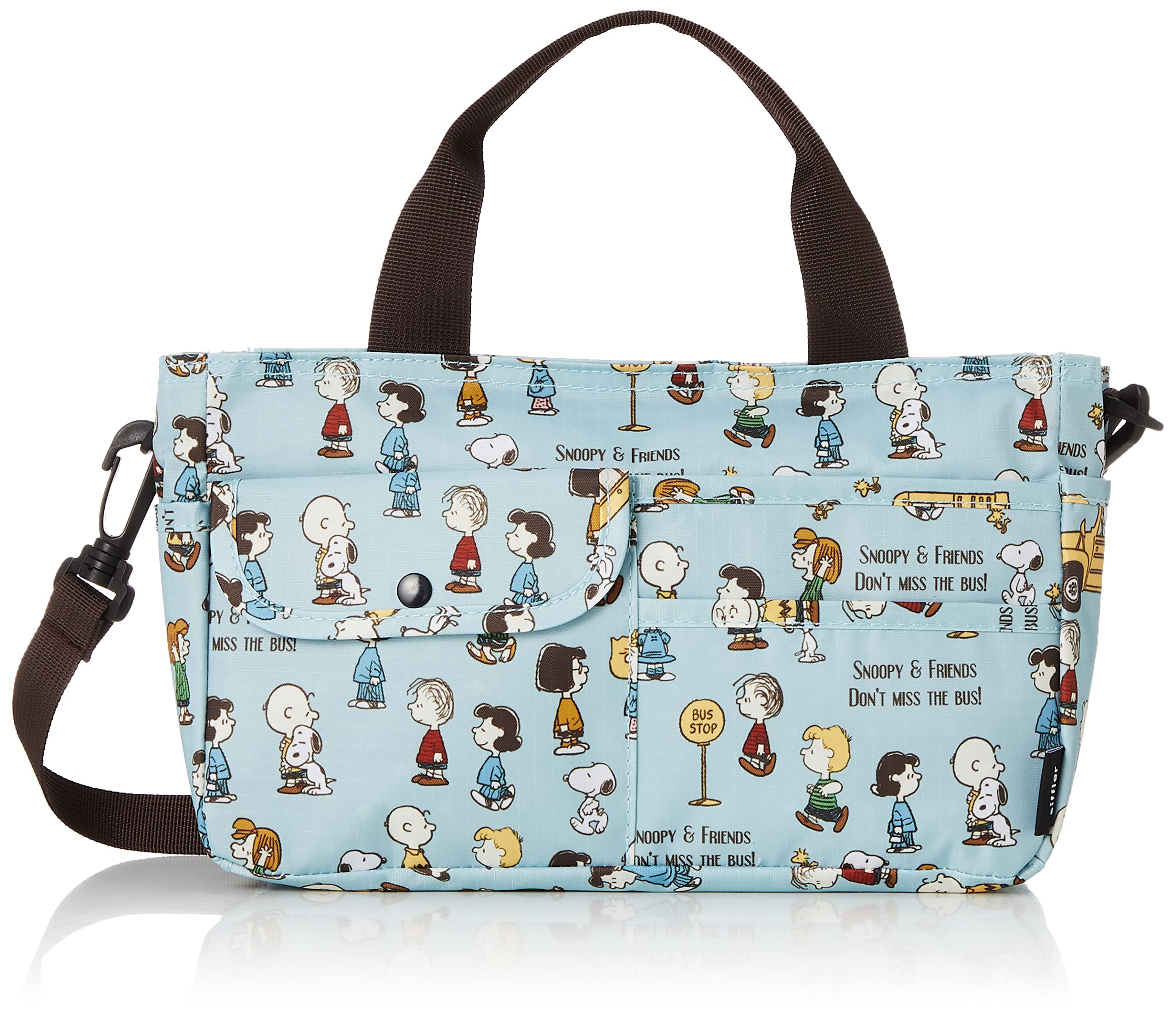 

мини сумка-тоут в сумке 6029 Snoopy эко-сумка для автобусной остановки синяя [Sifre] 2-сторонняя женская,