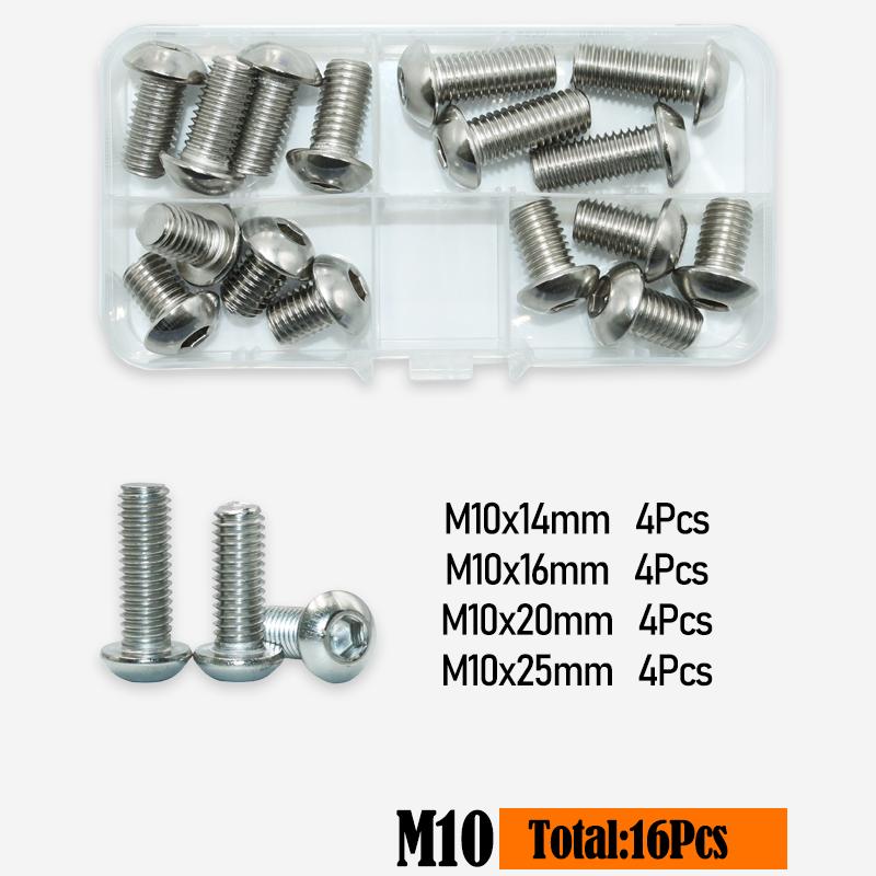 M2 M3 M4 M5 M6 M8 M10 304 Stainless Steel Hexagon Machine Screws Hex Socket Round Head Cap Allen Screw Furniture Fastener Bolt