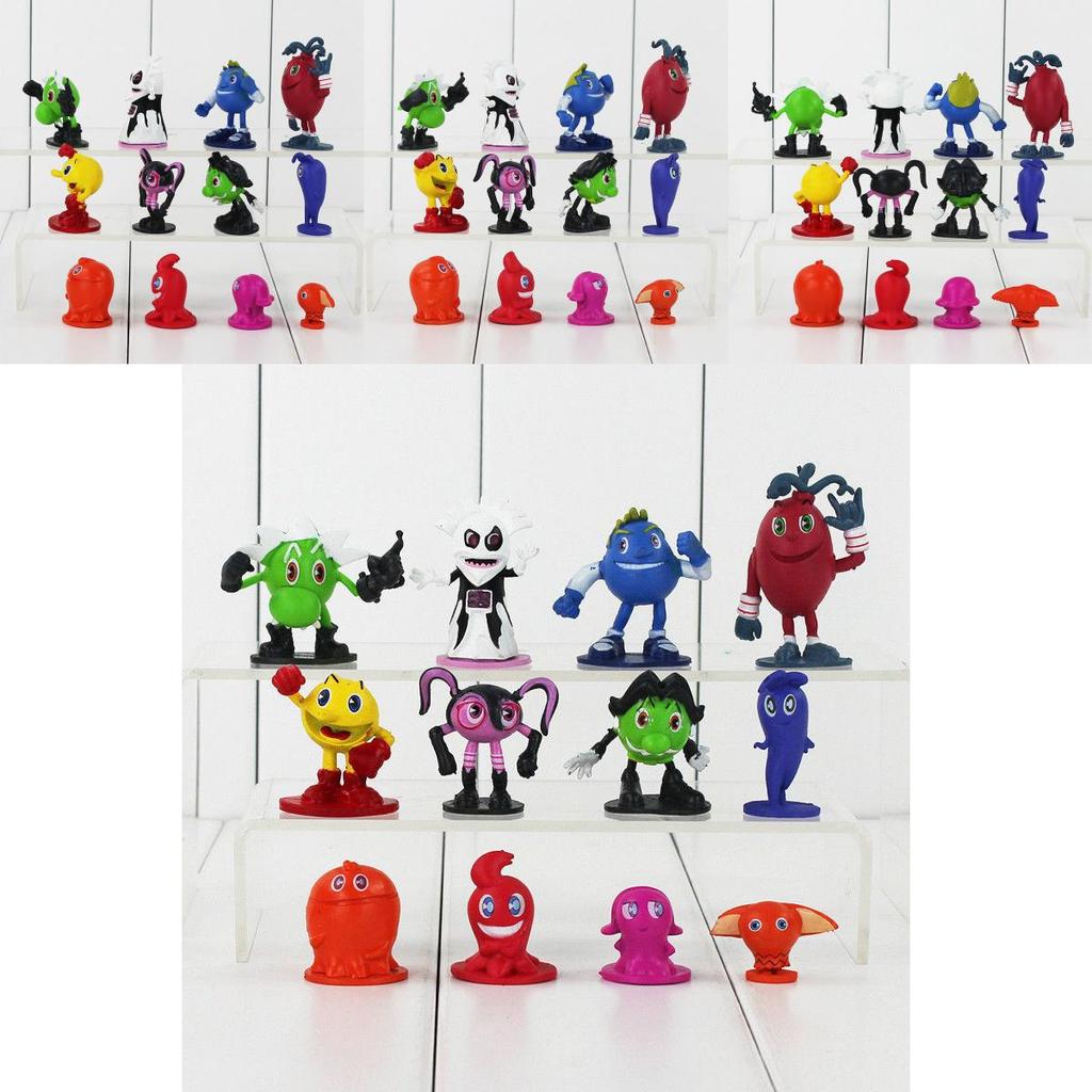 12-teiliges Pac-Man- und Geisterabenteuer-Actionfiguren-Set in leuchtenden Farben