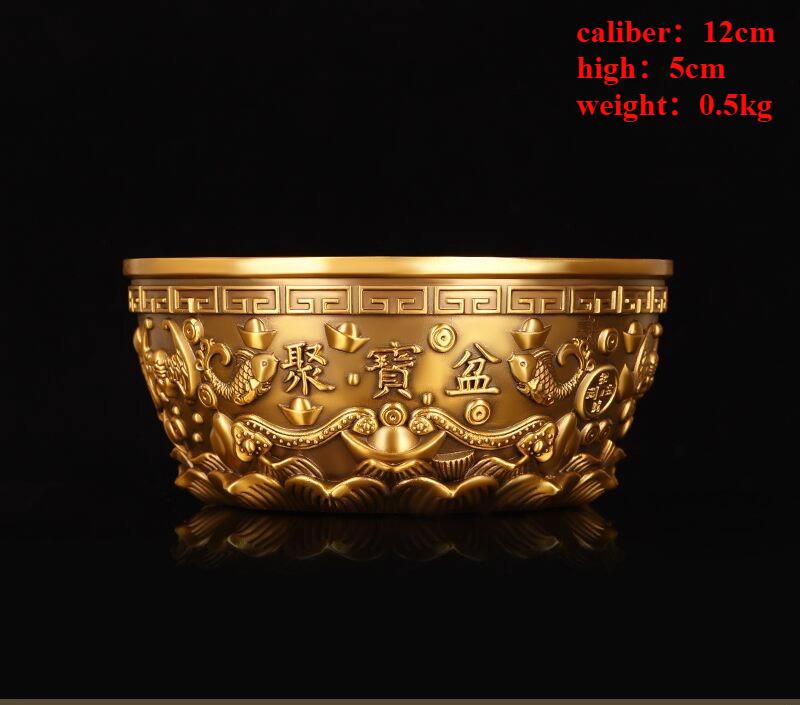 Brass Treasure Basin Decorative Piece Five Blessings Money Saving Living Room Office Shop Decor