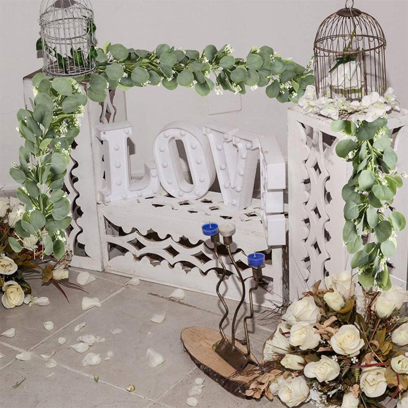 Artificial Flower Vines, Gypsy Eucalyptus Leaves, Vine Wreaths, Wedding Background Arched Table Decoration Flowers