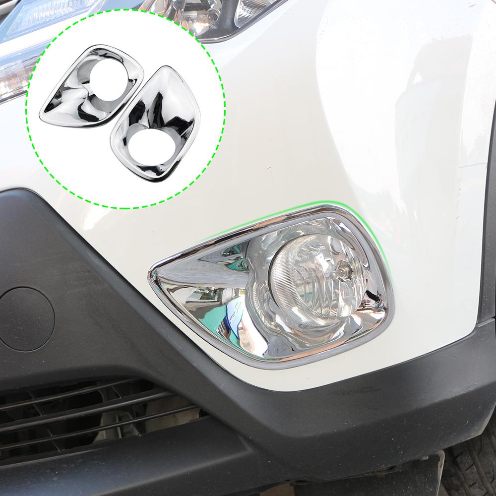 For Toyota RAV4 RAV 4 2013 2014 2015 Chrome Front Rear Foglight Fog Light Lamp Cover Trim Frame Sticker Exterior Accessories