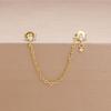 New Stainless Steel round Chain Tassel Ear Line Stud Ximang Seller in Europe and America Simple Style Rings Women