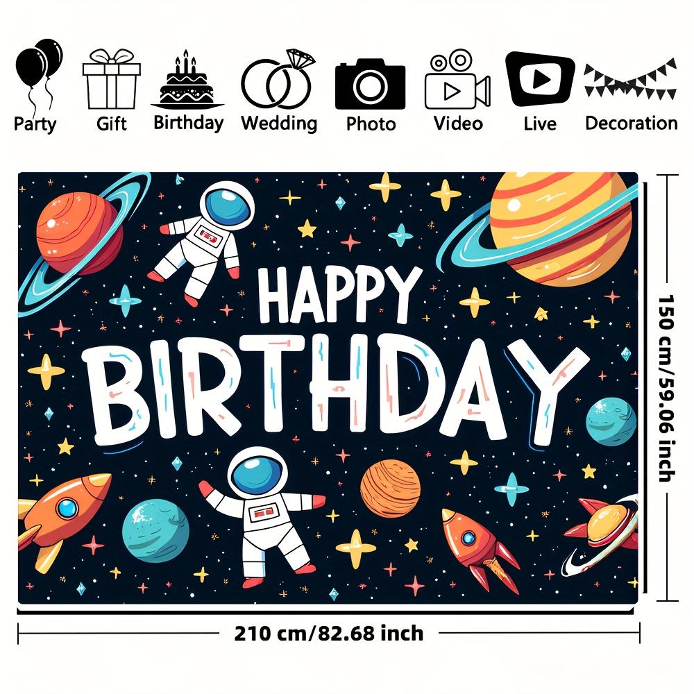 space rocket and galaxythemed background cloth banner suitable for birthday party decoration and wall decoration