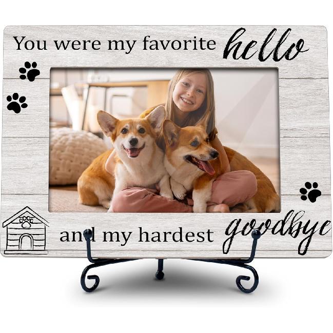 Dog Memorial 4x6 Picture Frame - Pet Loss Gifts Dog Frames, Pet Bereavement Gifts, Dog Lover Dog Owner Gift Photo Frame for Wall and Tabletop Display