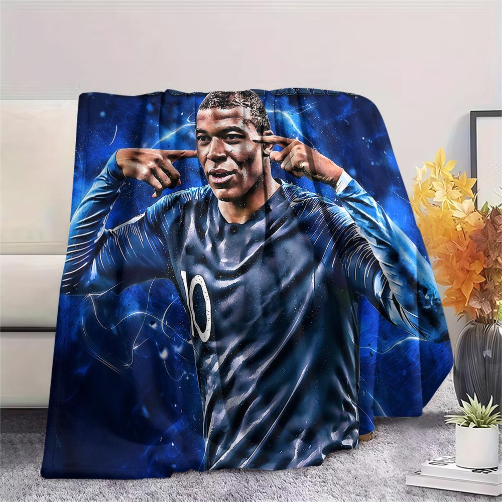 1PC Custom Name Mbappe Patterned Flannel Blanket Suitable For All Seasons for Home Decor Warmth and Comfort Gifts Holiday Present -HE155
