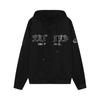 Letter Embroidered Hooded Pocket Loose Casual Sweatshirt Cardigan Jacket