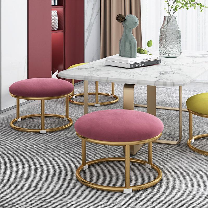 Nordic Fabric Craft Shoe Changing Stool  Living Room Home Doorway Fitting Room Sofa Stool Oval Internet Celebrity Rest Stool