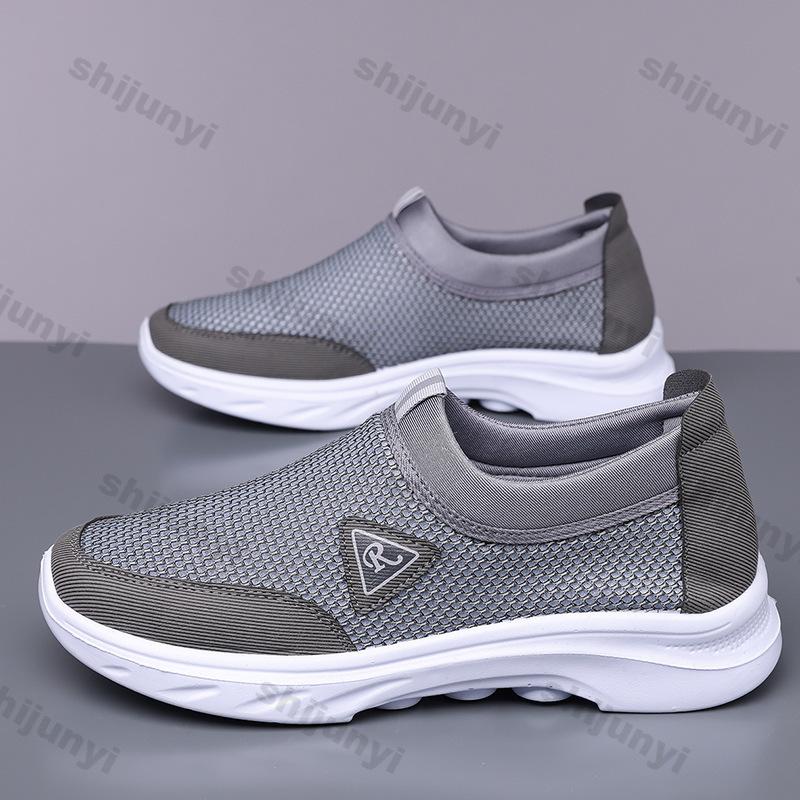 Men's Summer Breathable Plus Size Mesh Shoes Anti Slip Thick Soft Sole Casual Shoes Lightweight Comfortable Sports Running Shoes