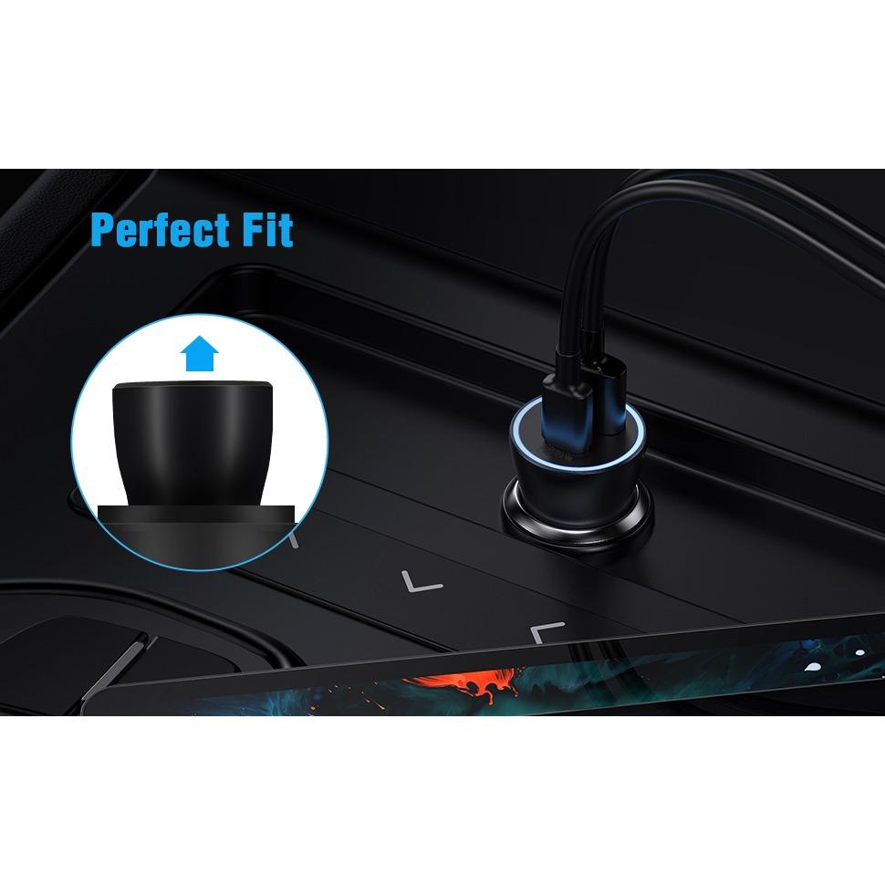 USB Cigarette Lighter Car Charger PD&QC Charger for IPhone PD 30W Quick Charge QC 18W Fast Charger  Mini Car Charger with IPhone Samsung Galaxy