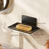 Carbon Steel Punch-Free Wall-Mounted Bathroom Storage Soap Dish, Hole-Free Adhesive Kitchen Storage Soap Holder Rack