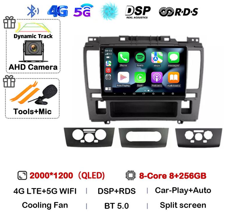 Android 14 Wireless Carplay+Auto 4G WIFI For Nissan Tiida C11 2004-2013 Car Radio GPS Multimedia Stereo Video Player Head Unit