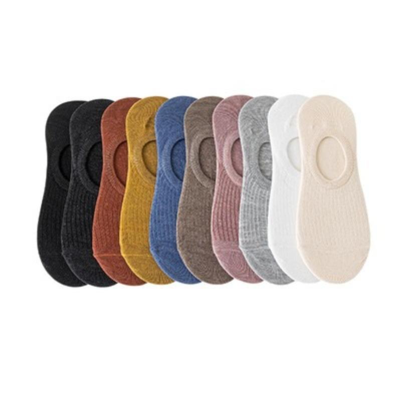 Women's Spring and Summer New Stripe Silicone Non Slip Invisible Cotton Shallow Mouth Boat Socks
