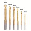 6pcs Twist Drill Bit Set 3-8mm Suitable for Serrated Grooving Cutting Tap Spiral Metal Plastic Hole Woodworking Tools